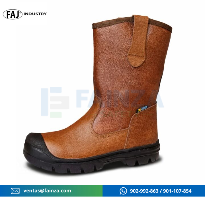 Bota Campera Soldador Marron Grabado Reforzado