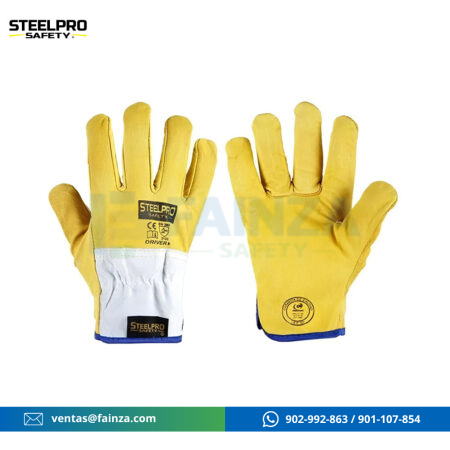 Guante Cuero Driver Amarillo Steelpro