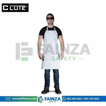 Mandil de PVC Blanco 70x120cm - Clute