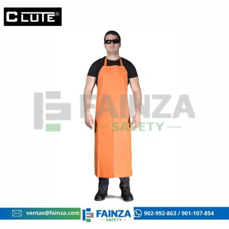 Mandil de PVC Naranja 70x120cm - Clute